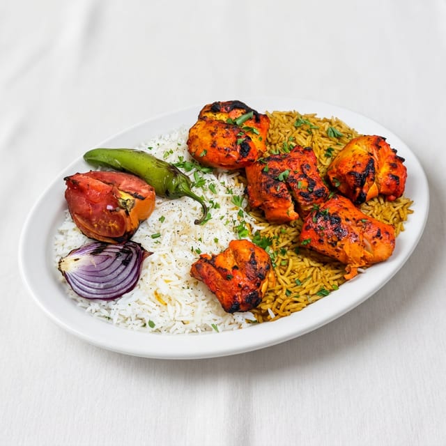 Chicken Kabob Platter.